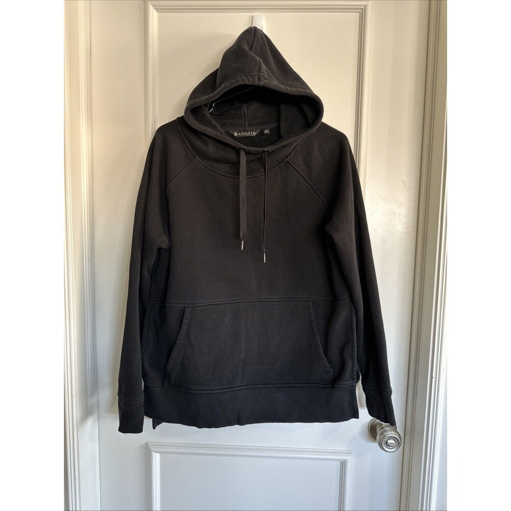 Athleta S Black Cozy Side Split Hoodie Sweater Small Women’s